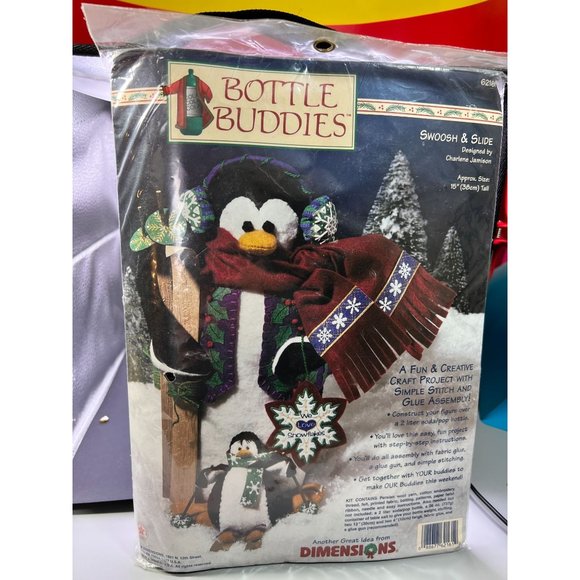 Bottle Buddies Penguin New in Package Dimensions Holiday Craft 15" Tall Gift - Picture 7 of 7
